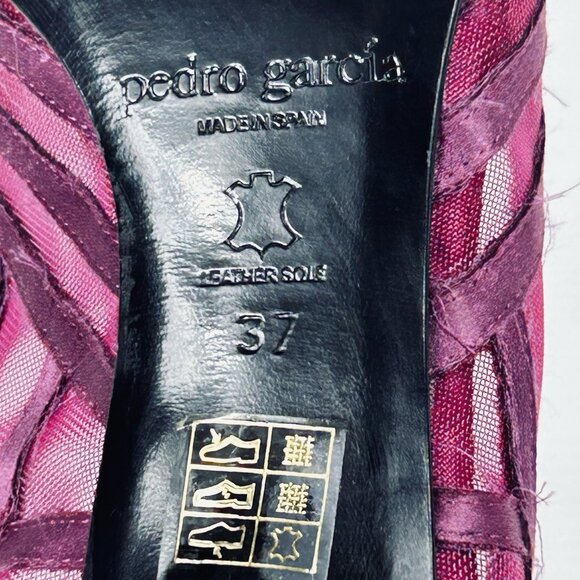 Pedro Garcia Mesh Slingback Low Pumps Women's Sz US 6 / 6.5 EU 37 Purple Magenta - Picture 11 of 13